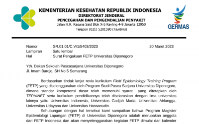 FETP Magister Epidemiologi Undip Sudah Diakui Nasional Maupun Internasional