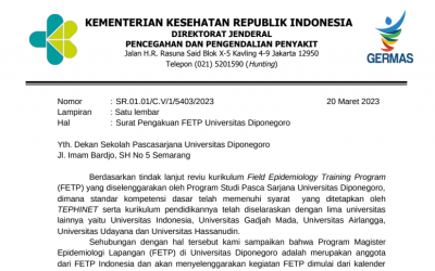 FETP Master of Epidemiology Undip Has Been Recognized Nationally and Internationally