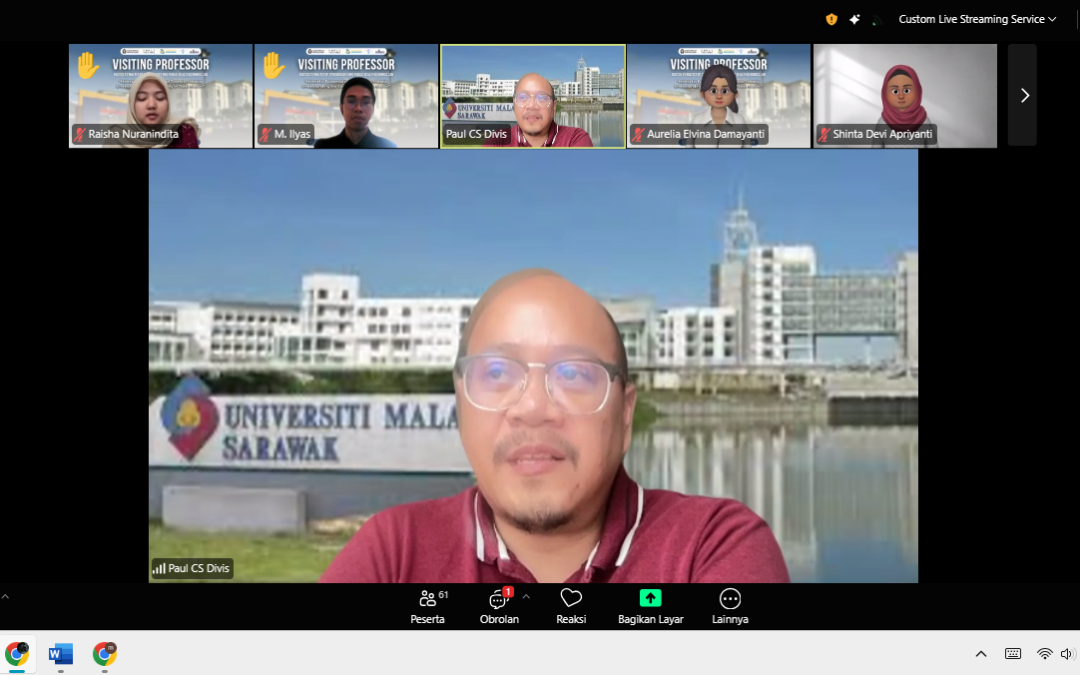 Visiting Professor of Master of Epidemiology UNDIP Presents a Zoonotic Malaria Expert from Universiti Malaysia Sarawak (UNIMAS)